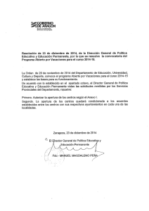 Resolución de 23 de diciembre de 2014, de la Dirección General de