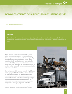 Aprovechamiento de residuos sólidos urbanos (RSU)