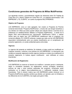 Condiciones generales del Programa de Millas MultiPremios