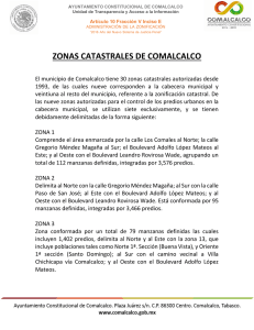 ZONAS CATASTRALES DE COMALCALCO