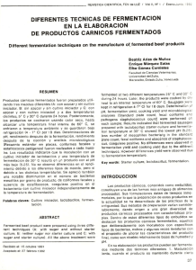 diferentes tecnicas de fermentacion en la elaboracion de productos