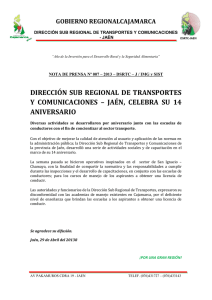 DIRECCIÓN SUB REGIONAL DE TRANSPORTES Y