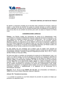 Provisión temporal - Presidencia de la Generalitat