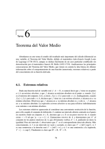 Tema 6. Teorema del valor medio