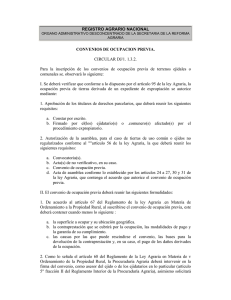 REGISTRO AGRARIO NACIONAL CONVENIOS DE OCUPACION