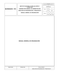 manual general de organizacion - Instituto Nacional de Bellas Artes