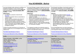 Visa SCHENGEN - Bolivia - EDA