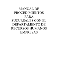 Procedimiento Personal / RR.HH. Sucursales 2011