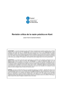 Revisión crítica de la razón práctica en Kant