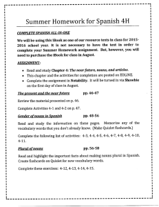 Summer Homework for Spanish 4H