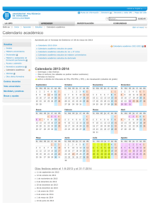 Calendario académico 13-14 - Universitat Politècnica de Catalunya
