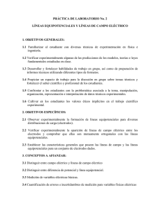 PRÁCTICA DE LABORATORIO No. 2 LÍNEAS EQUIPOTENCIALES