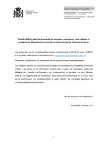 Consulta de designación de operador u operadores del servicio