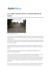 Los Lagos Avanzan obras en caminos básicos de Castro