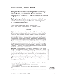 Seroprevalencia de infección por Leptospira spp. en auxiliares y