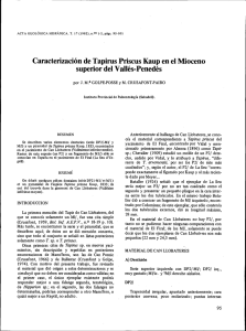 Caracterización de Tapirus Prlscus Kaup en el Mioceno