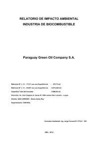 Cuyo Proponente es la Empresa PARAGUAY GREEN OIL