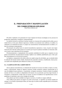 x.- preparación y manipulación de combustibles sólidos