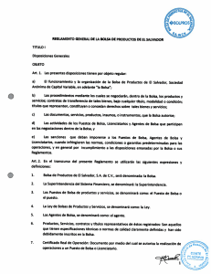 Reglamento General de la Bolsa de Productos de El Salvador