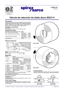 Válvula de retención de doble disco SDCV 8