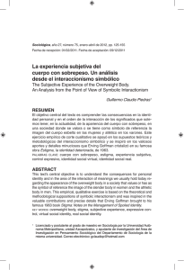 La experiencia subjetiva del cuerpo con sobrepeso. Un análisis