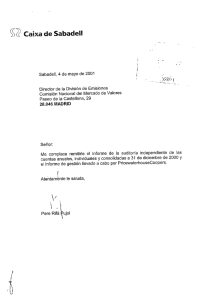 Caixa de Sabadell - Comisión Nacional del Mercado de Valores