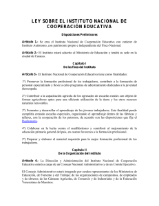 ley sobre el instituto nacional de cooperación educativa