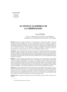 El estatus académico de la Criminología