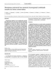 Hematoma neuroaxial tras anestesia locorregional combinada