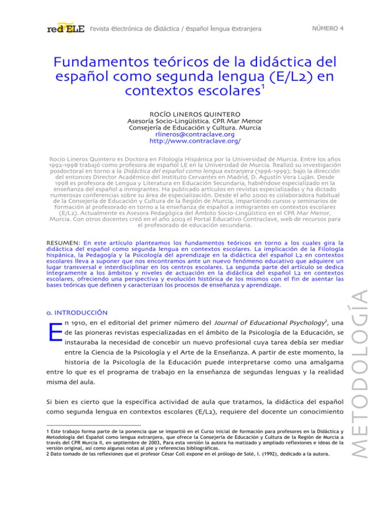 Fundamentos Teóricos De La Didáctica Del Español