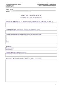 FICHA DE JURISPRUDENCIA Datos identificativos de la sentencia