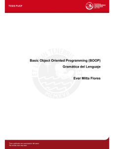 Basic Object Oriented Programming (BOOP) Gramática del