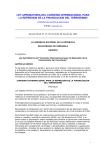 ley aprobatoria del convenio internacional para la represion de la