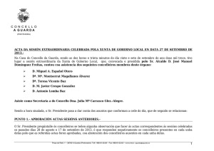 Acta de Xunta de Goberno Local do 27 de septiembre de 2013