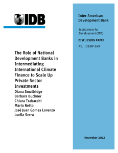 The Role of National Development Banks in Intermediating