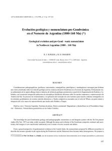 Evolución geológica y nomenclatura pre