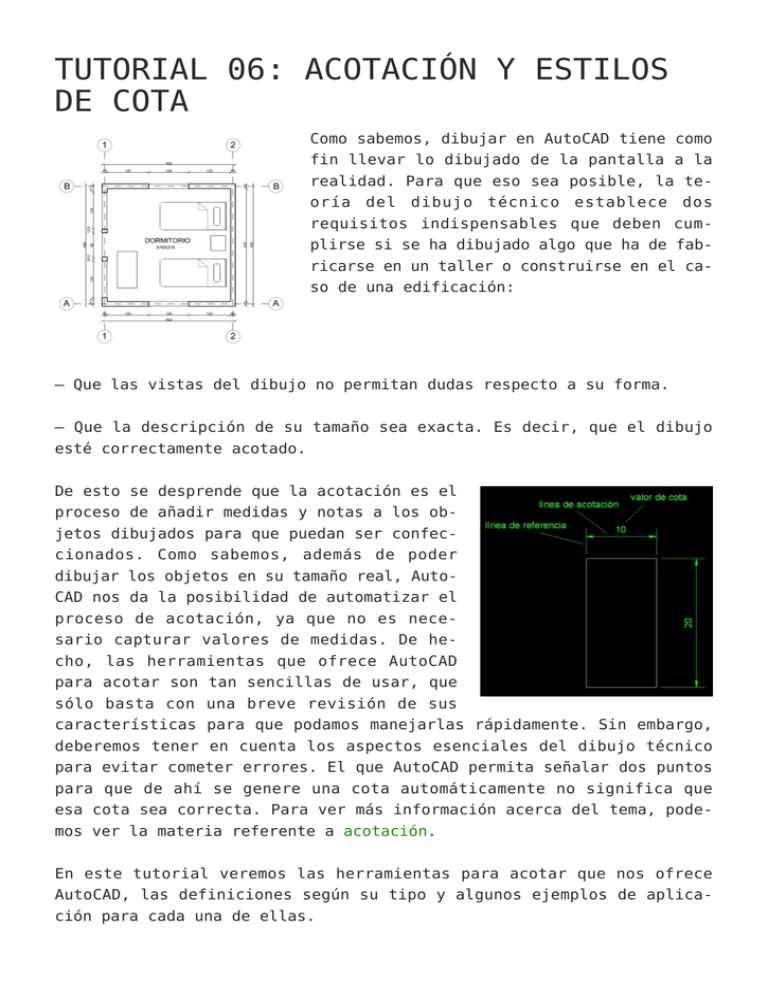 Tutorial 06 Acotación Y Estilos De Cota 5020