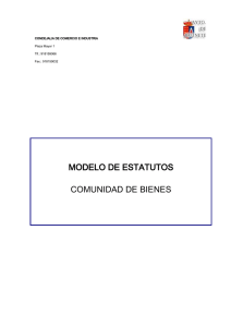 MODELO DE ESTATUTOS COMUNIDAD DE BIENES