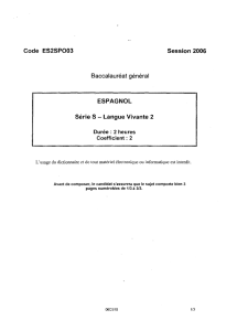 Sujet officiel complet du bac S Espagnol LV2 2006