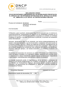 www.contrataciones.gov.py DECLARACION JURADA DE NO