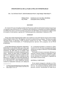 INSUFICIENCIA DE LA FASE LUTEA EN INFERTILIDAD