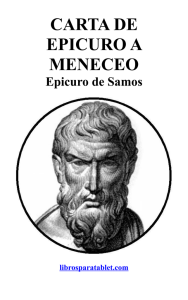 CARTA DE EPICURO A MENECEO. Epicuro de Samos