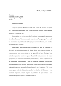 Respuesta a carta de Jesus Alezard presidente de Hidroandes