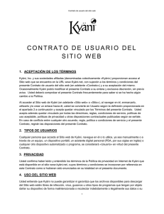 contrato de usuario del sitio web