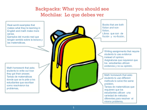 Backpacks: What you should see Mochilas: Lo que debes ver