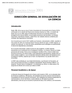DIRECCIÓN GENERAL DE DIVULGACIÓN DE LA CIENCIA