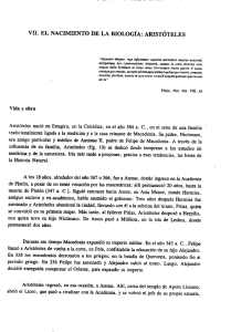 Page 1 VII. EL NACIMIENTO DE LA BIOLOGÍA: ARISTOTELES