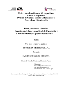 Universidad Autónoma Metropolitana Ideas y nociones liberales