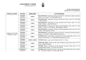 instalación fecha horario actividades