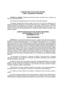 Constitución Política del Estado Libre y Soberano de Sonora